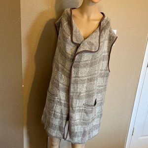 Cozy Gray Open Front Vest
